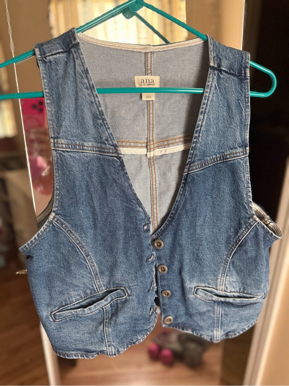 a.n.a Women's Denim Vest - Medium Blue